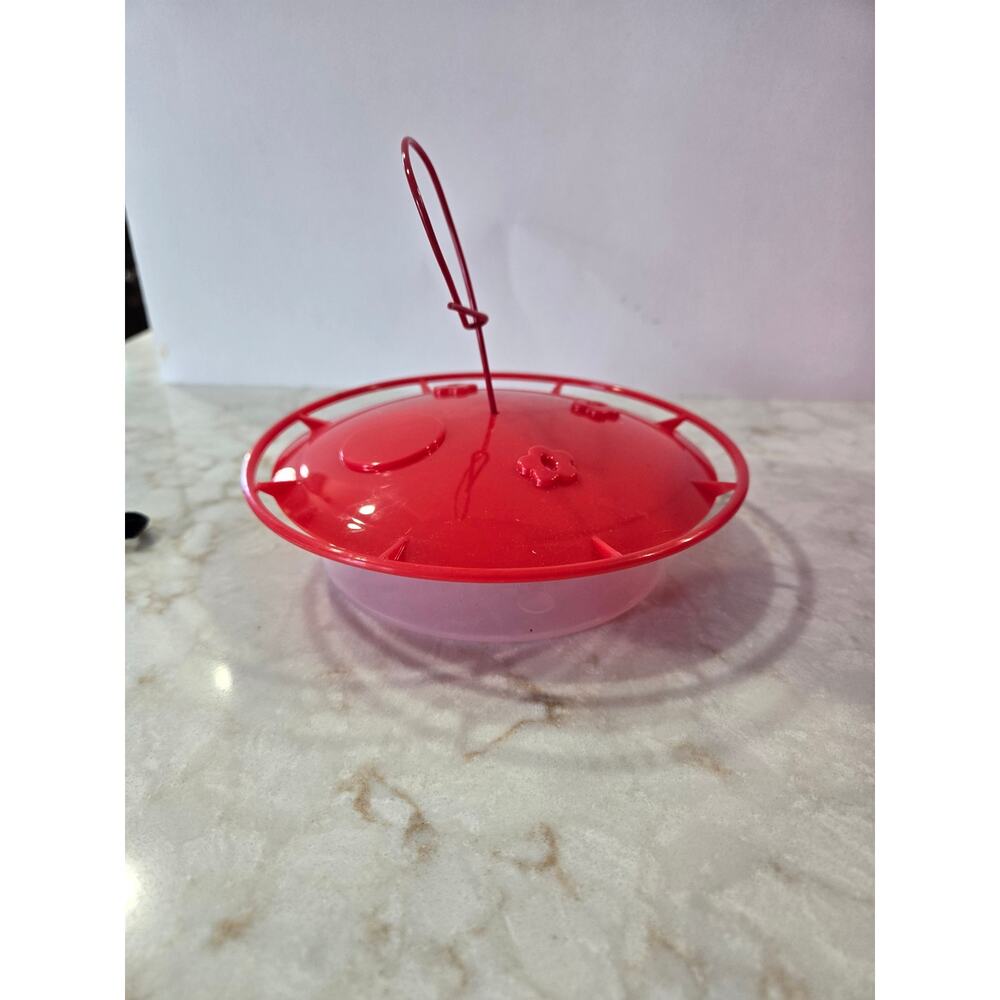 New Hummingbird Feeder Plastic Saucer Style 6" Wide Hanging or Table Top
